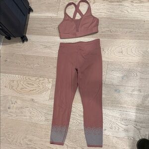 Fabletics Mauve Sports Bra and Leggings Set